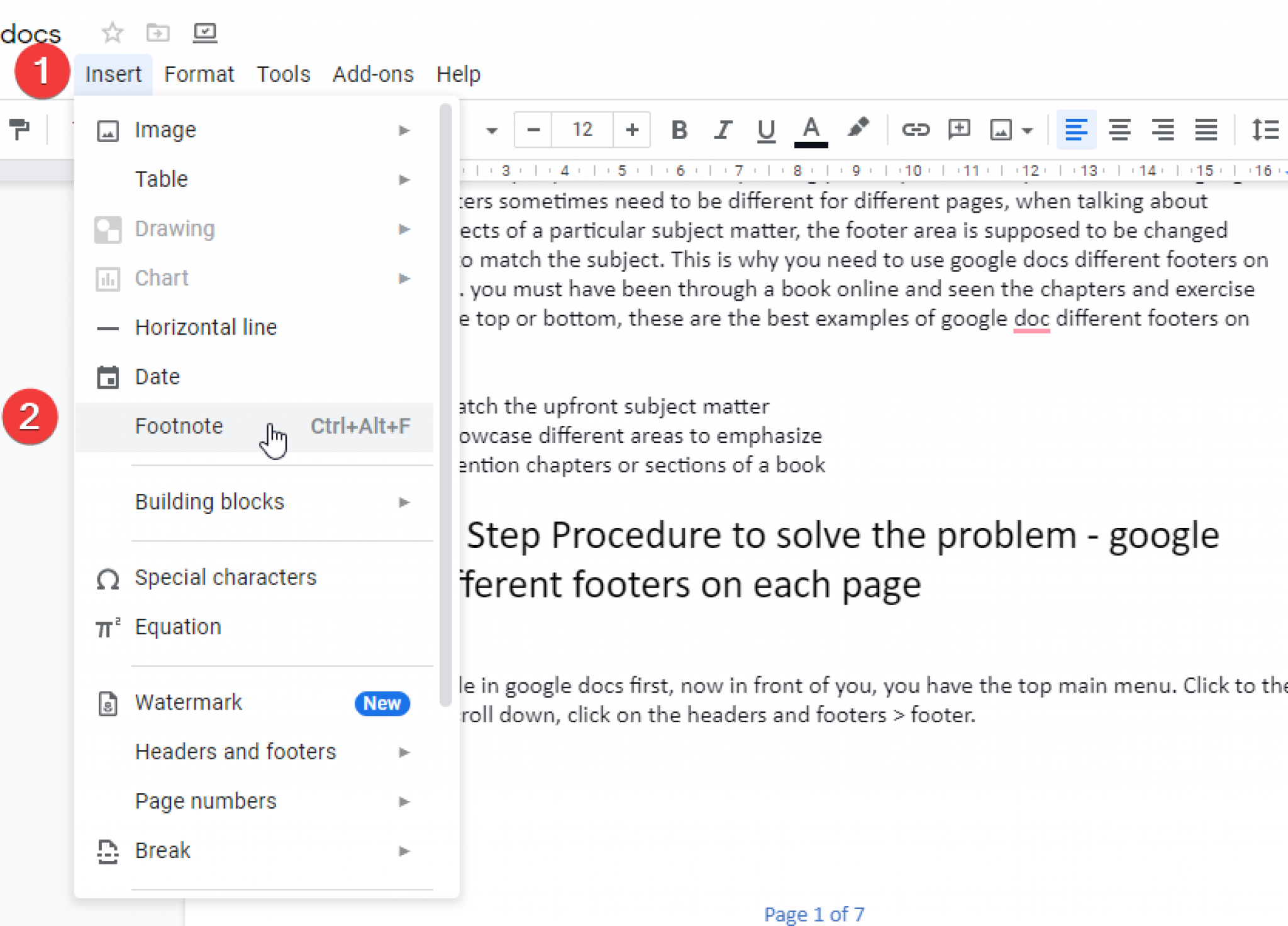 How To Add Different Footnotes In Google Docs