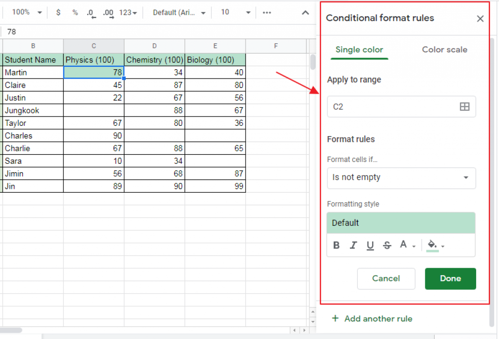 Conditional Formatting Multiple Columns Google Sheets