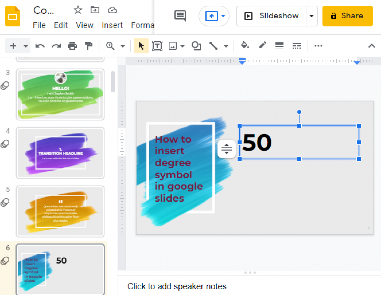 how-to-insert-degree-symbol-in-google-slides-3-methods