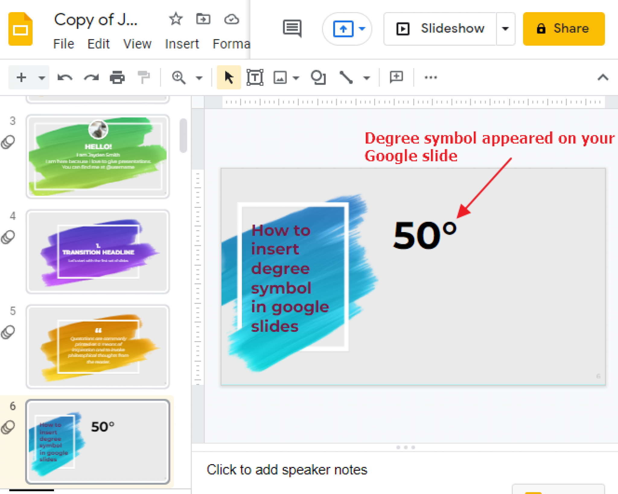 how-to-insert-degree-symbol-in-google-slides-3-methods-officedemy