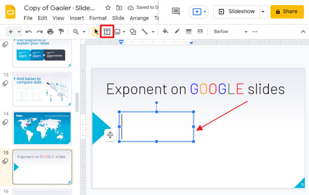 How To Use Exponents On Google Slides