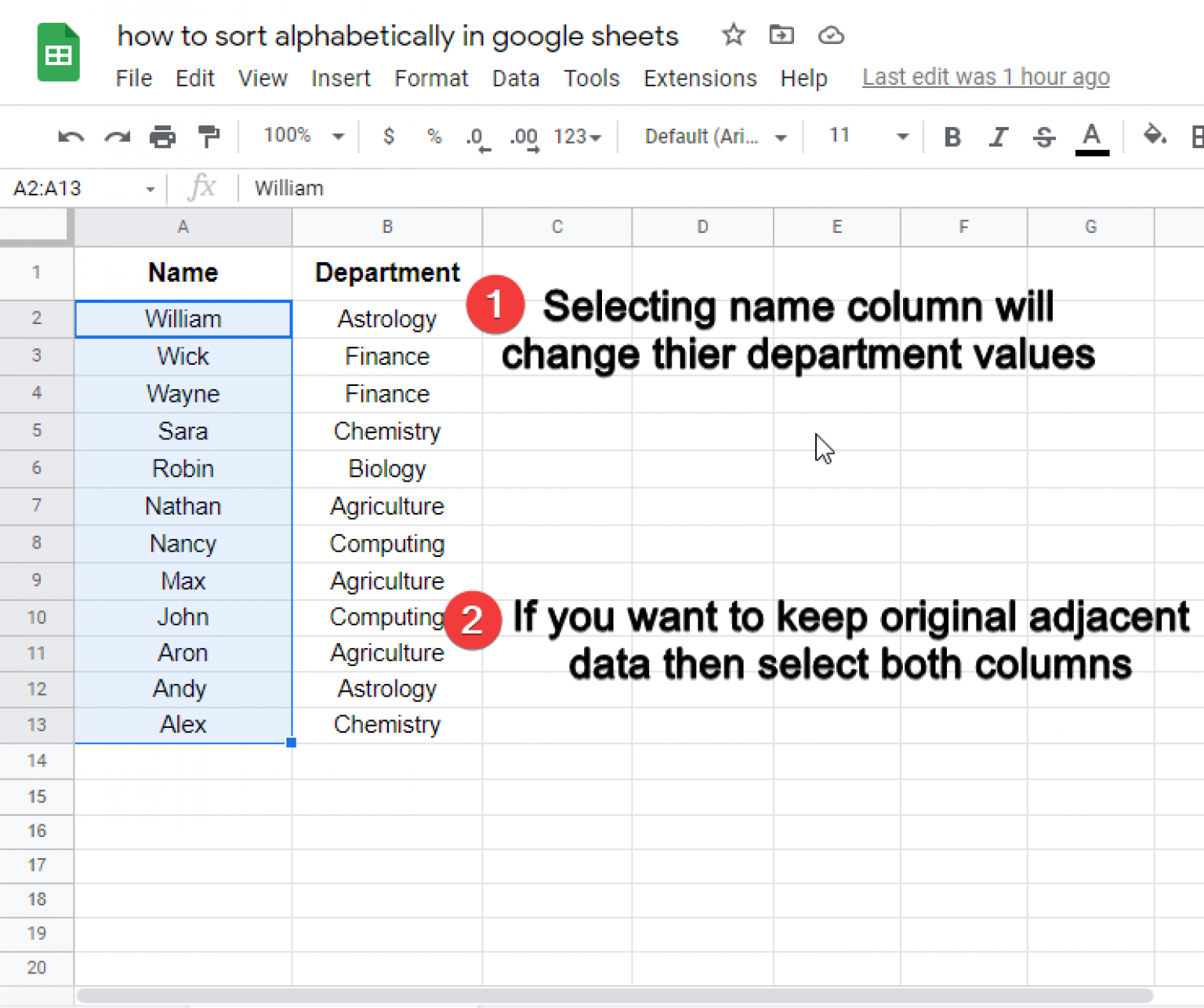 How To Sort By Alphabet In Google Sheets