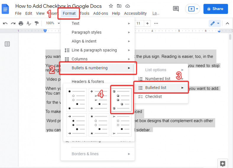 How To Add A Check Box In Google Document