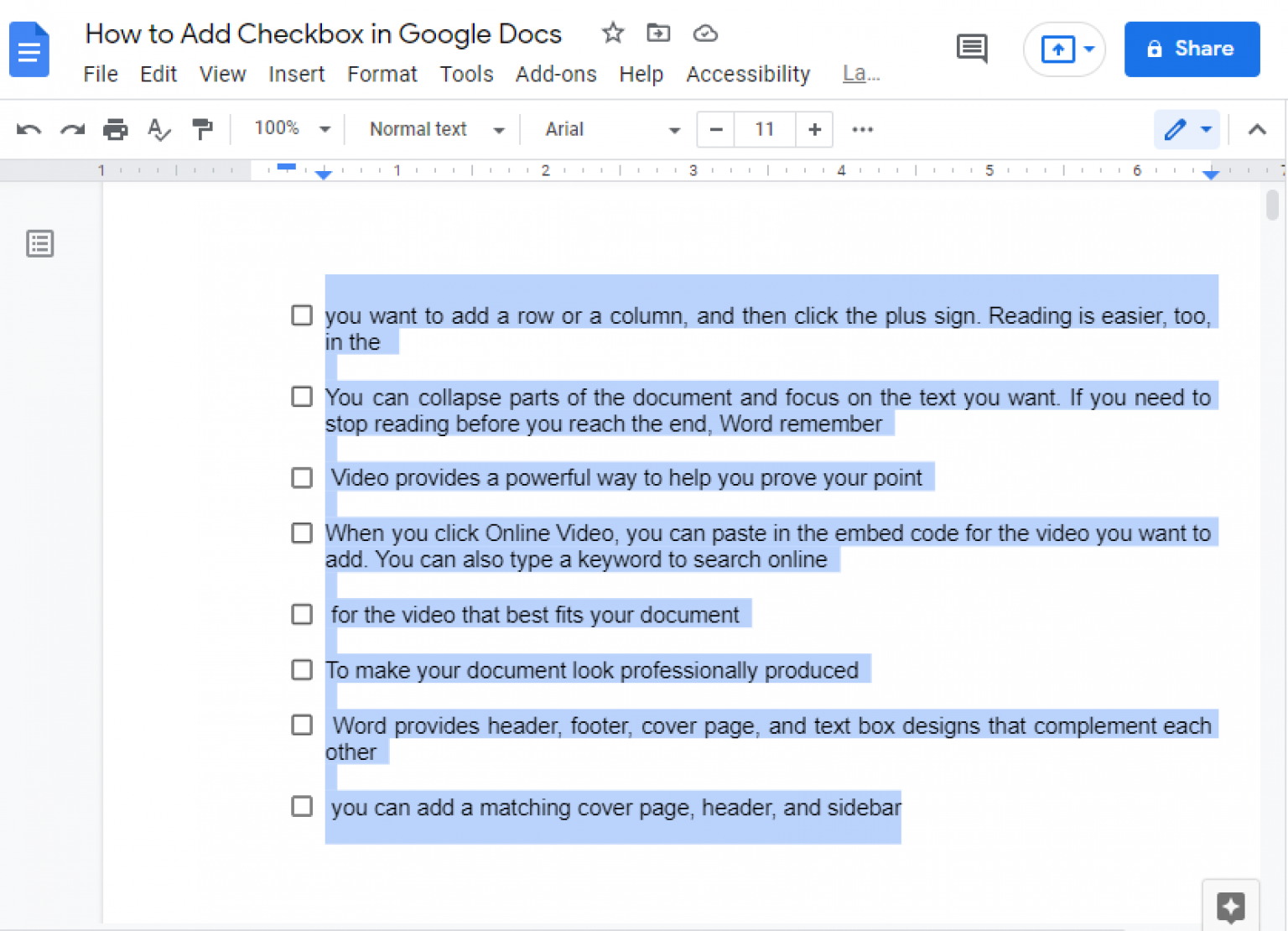 How To Insert A Checkbox In Google Docs Backupnaa