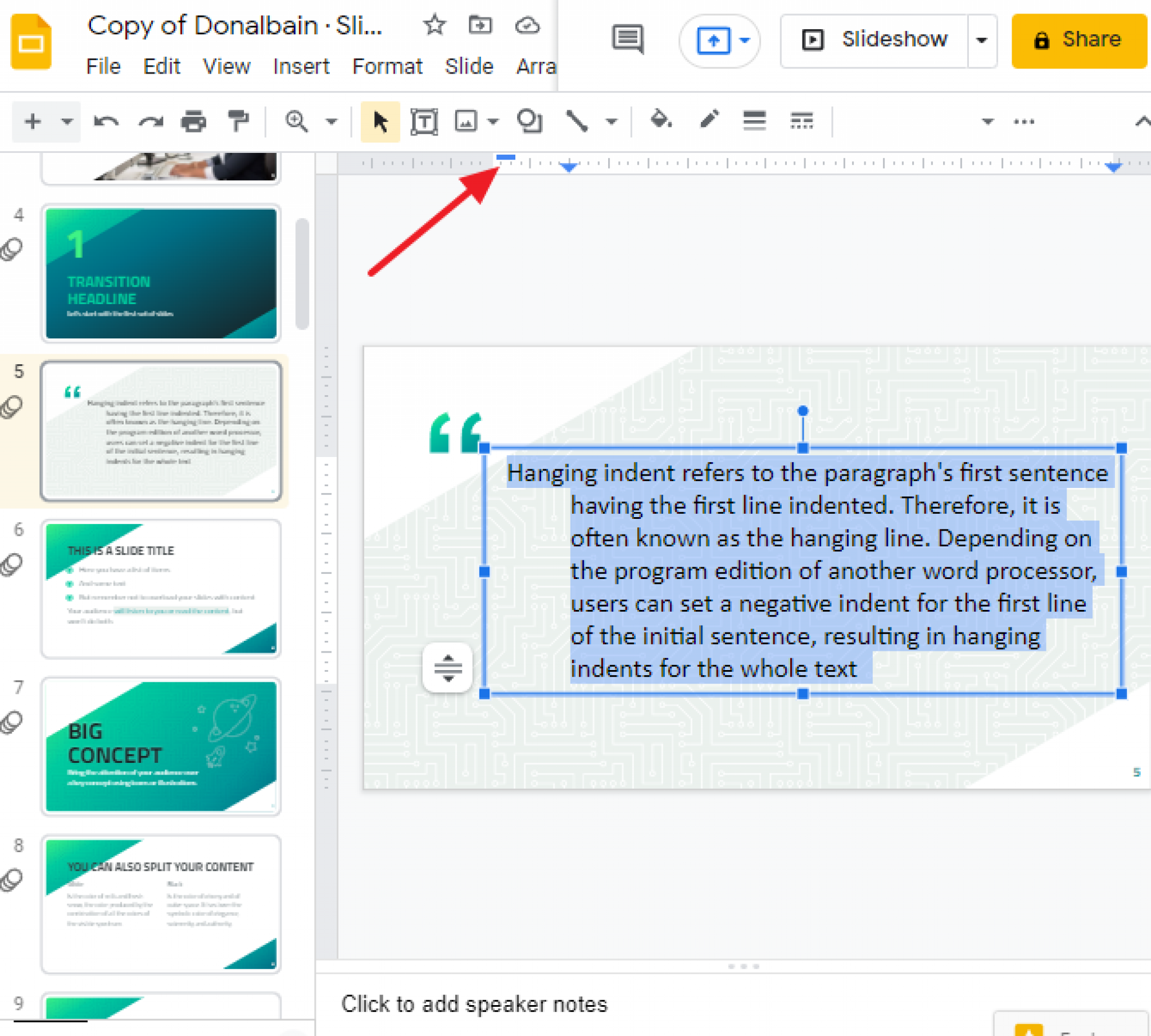 how-to-do-hanging-indent-on-google-slides-3-methods