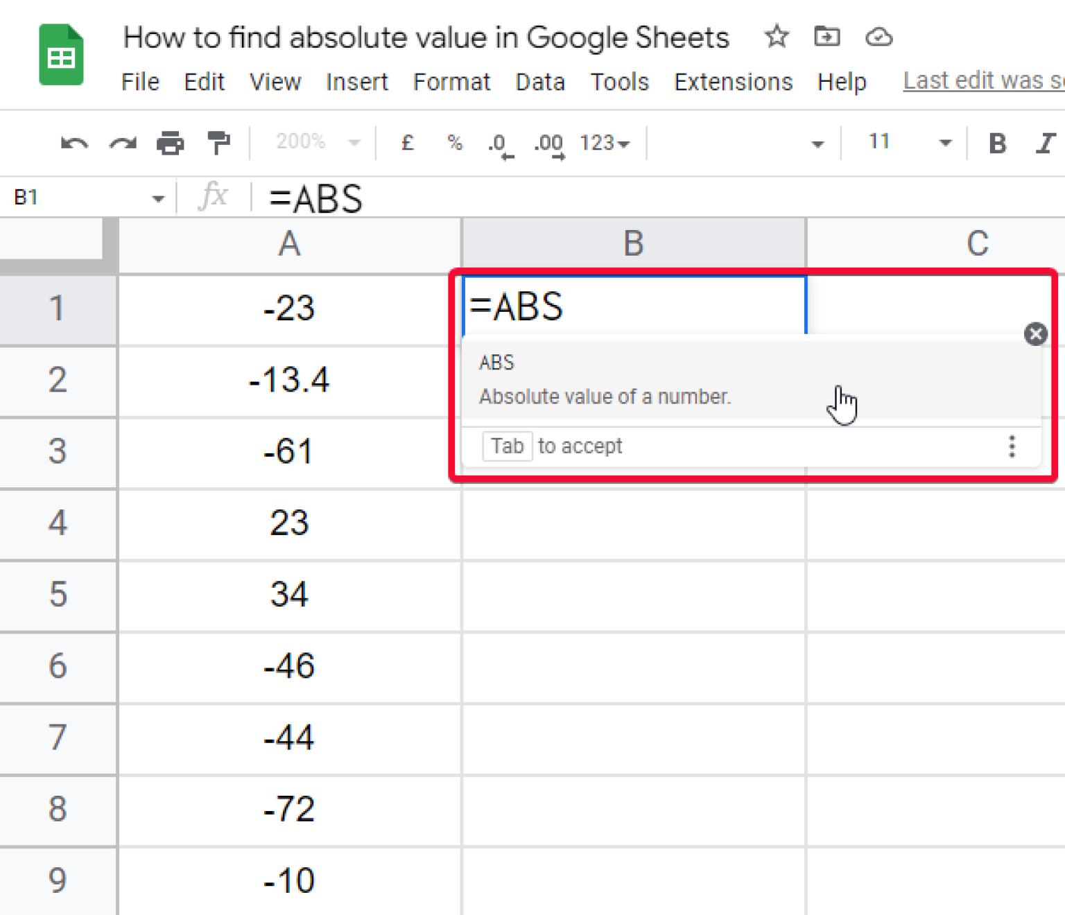 how-to-find-absolute-value-in-google-sheets-4-methods