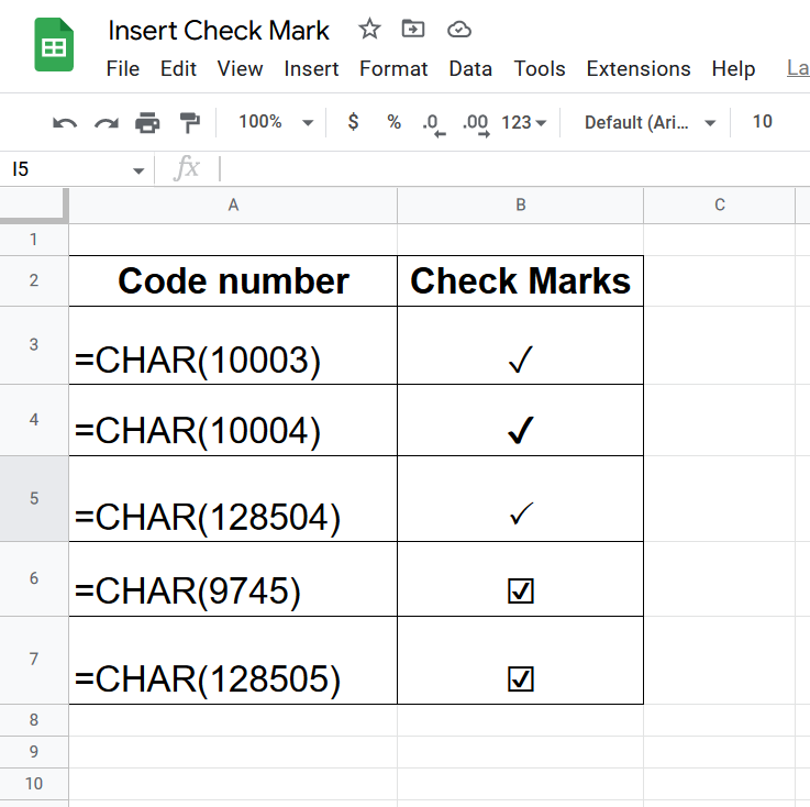 How To Insert Check Mark In Google Sheets 3 Methods OfficeDemy