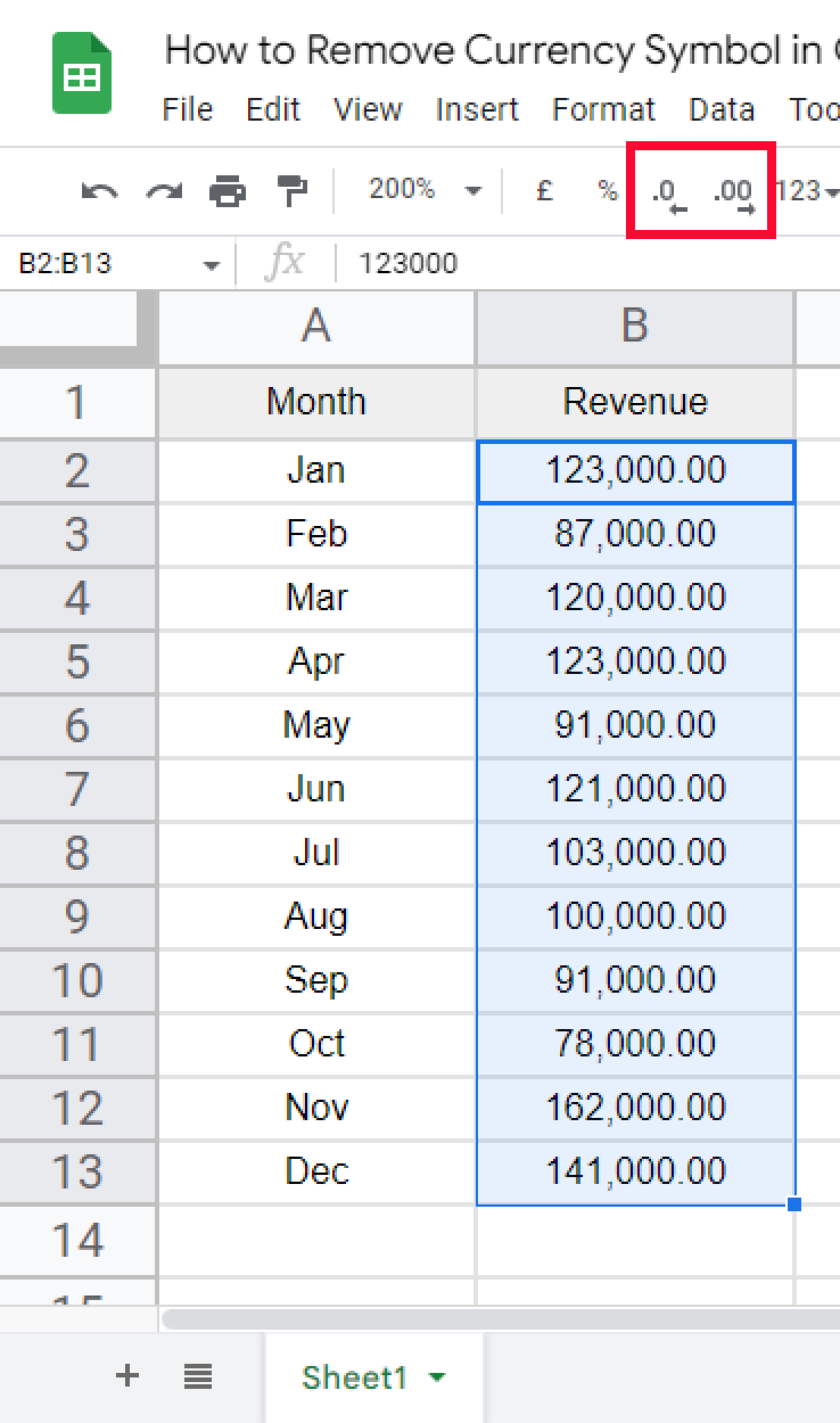 How To Remove Currency Symbol In Google Sheets