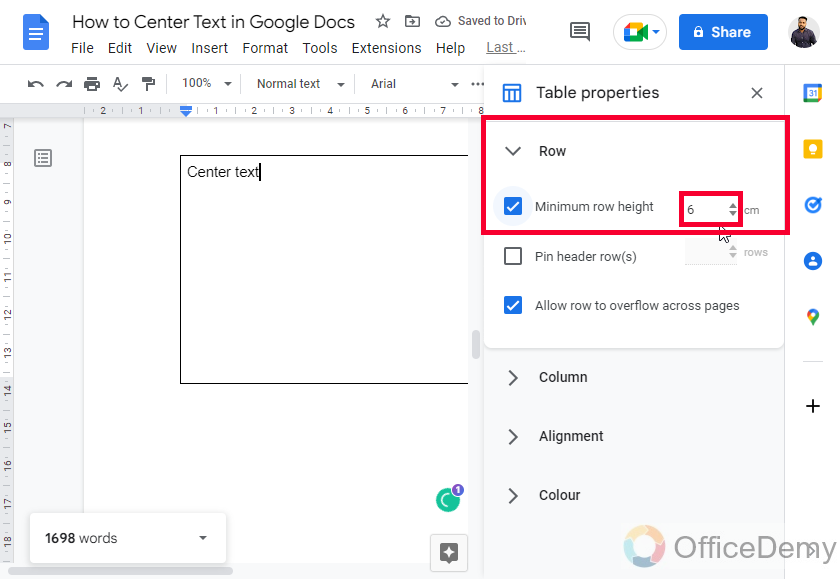 How To Center Text In Google Docs Vertical Align OfficeDemy