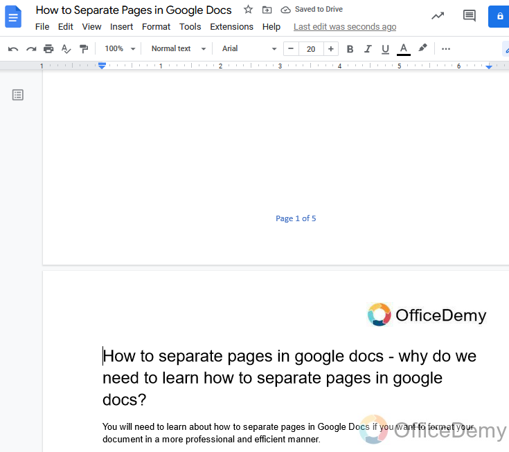 How To Separate Pages In Google Docs Page Breaks 